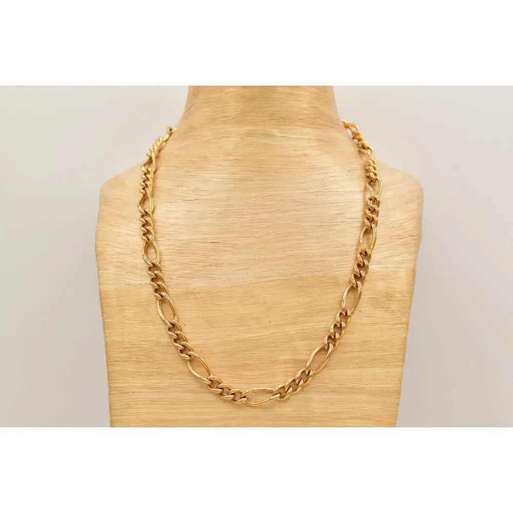 Erwin Pearl Vintage Chain Necklace Linked Chunky Shiny Gold Thick Signed BinA17